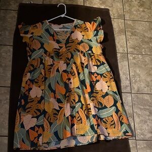 Floral V-Neck Mini Dress